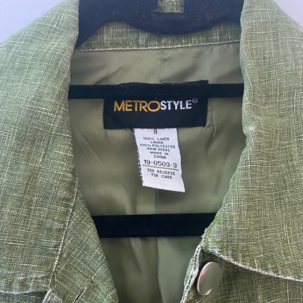 Metrostyle Olive Linen Jacket